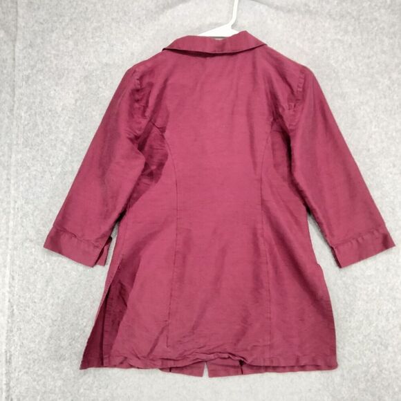 Karen Kane Lifestyle Pant Suit Set Size 4 Pant Size Small Blazer 100% Silk Red - Picture 11 of 16